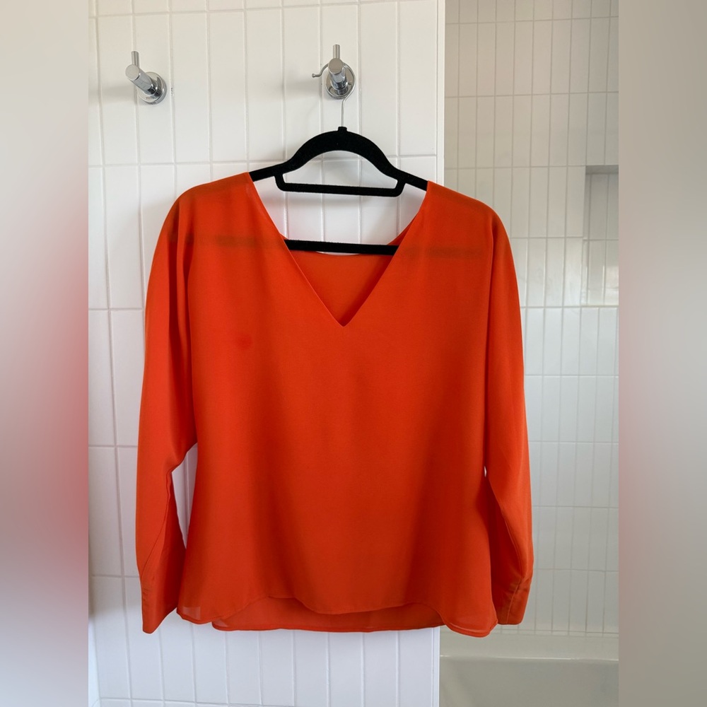 NWT Bimani Madrid Women's Orange Wasabi Blouse Size M